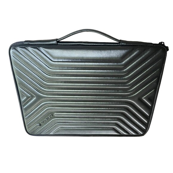 DOMISO 17 Inch Shockproof Laptop Bag Black Geometrical Padded Zip Around - Picture 3 of 6